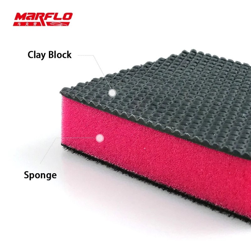 MARFLO Auto Care Car Wash Magic Clay Bar Block Pad Speedy Surafce Sponge Detailing Polisher Automotive Erase Made By Brilliatech