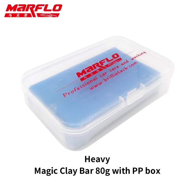 Tar Spot Remover Magic Clay Bar Fine Medium Heavy King Grade 100g with PP Box Car Care Wash Wax Applicator Marflo Brilliatech