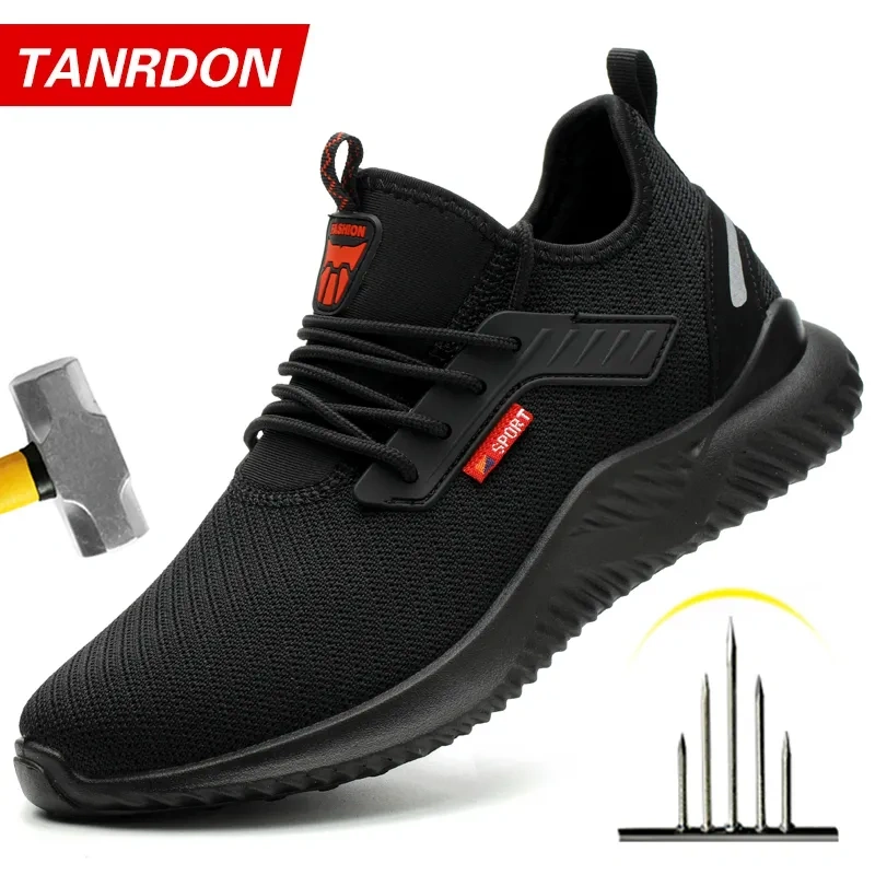 Safety Shoes Men With Steel Toe Cap Anti-smash Men Work Shoes Sneakers Light Puncture-Proof Indestructible Shoes Dropshipping