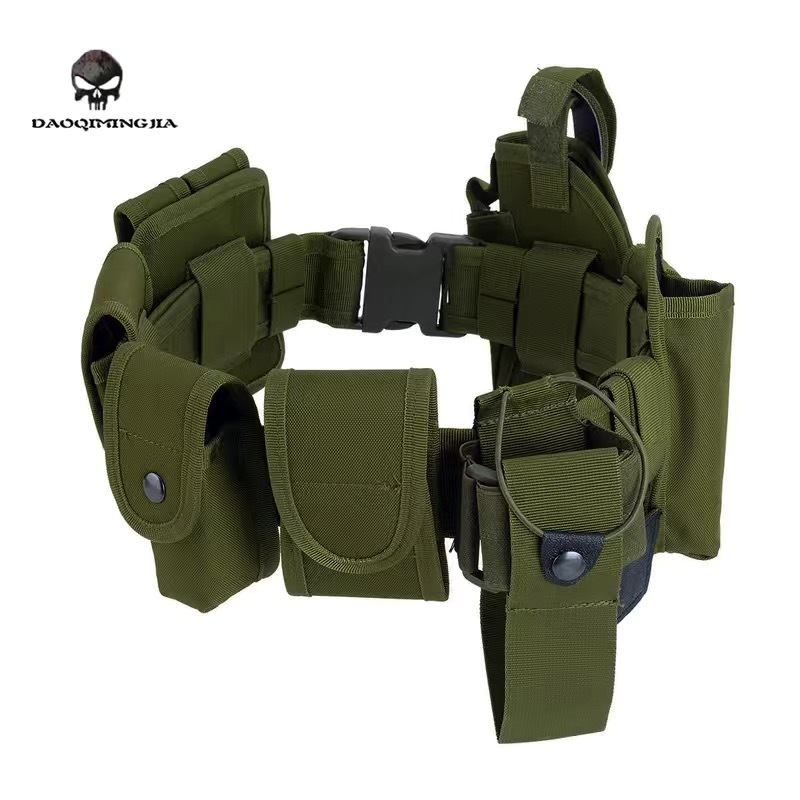 Battle Belt Men Security Utility Tactical Belt with Components Pouches Bags Holster for Guard Security Hunting