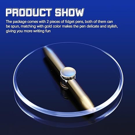 Fidget Pen Spinning Pen with LED Light Multi Functional Help Stress Reducer Help Thinking Ballpoint Pen Anti Stress Anxiety Gift Pen for Business Adults Students Kids (Black)