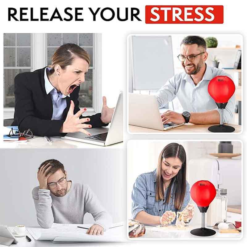 Desktop Punching Bag - Suctions to Your Desk, Heavy Duty Stress Relief Boxing Bag, Funny Office White Elephant Gifts for Boss or Coworker