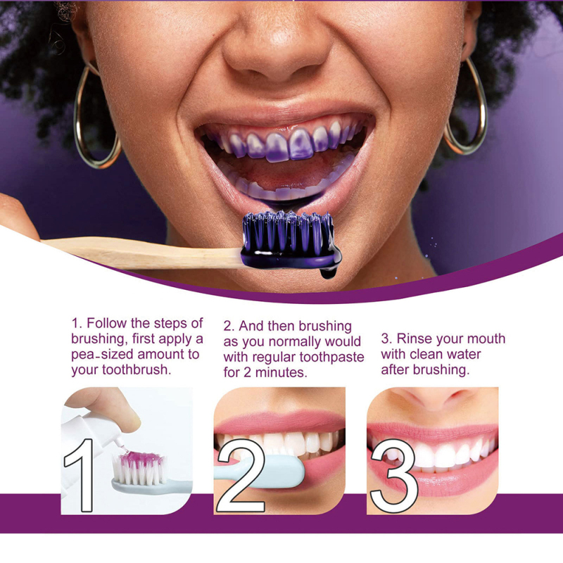 V34 Original SmileEase Purple Whitening Toothpaste Reduce Yellow Removal Smoke Stain Toothpaste Oral Tooth Whitening Products