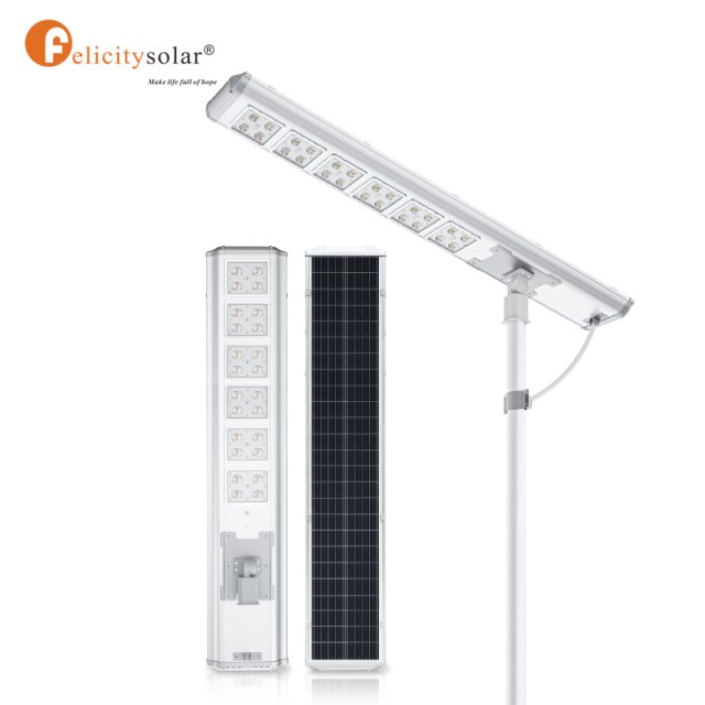 F1 120W 19200lm IP65 Waterproof Commercial LED Sensor Solar Outdoor Solar All in One Light