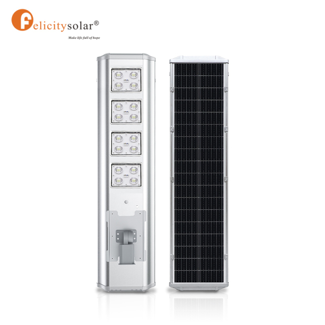 F1 80W 12800lm IP65 Waterproof Commercial LED Sensor Solar Outdoor Solar All in One Light