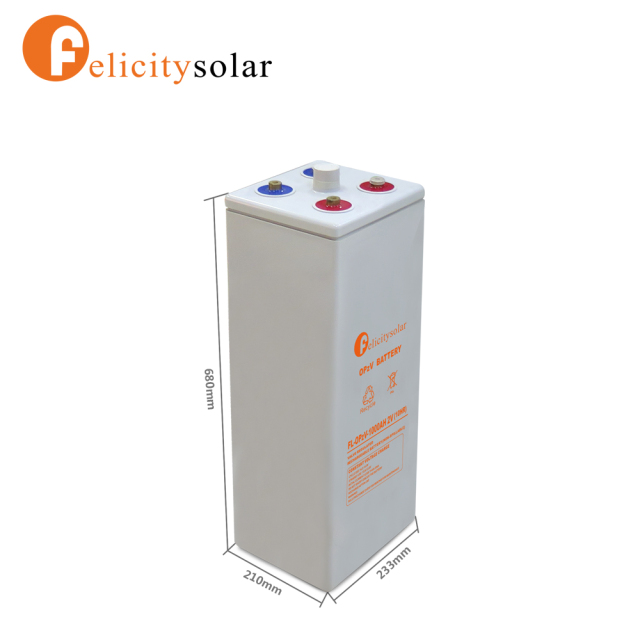 OPZV 1000Ah 2V Solar Battery With Immobilized Gel And Tubular Plate Technology