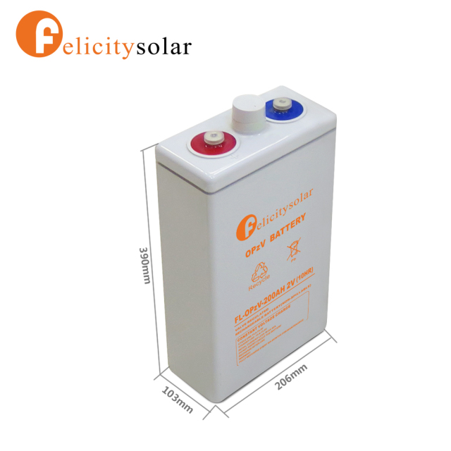 OPZV 200Ah 2V Solar Battery With Immobilized Gel And Tubular Plate Technology