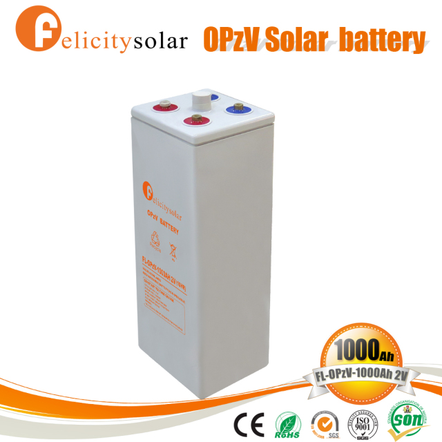 OPZV 1000Ah 2V Solar Battery With Immobilized Gel And Tubular Plate Technology