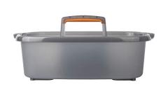 Casabella Plastic Multipurpose Cleaning Storage Caddy with Handle, 1.85 Gallon, Gray and Orange