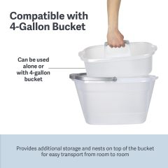 Casabella Plastic Multipurpose Cleaning Storage Caddy with Handle, 1.85 Gallon, Gray and Orange
