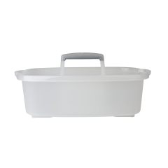 Casabella Plastic Multipurpose Cleaning Storage Caddy with Handle, 1.85 Gallon, Gray and Orange