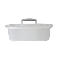 Casabella Plastic Multipurpose Cleaning Storage Caddy with Handle, 1.85 Gallon, Gray and Orange