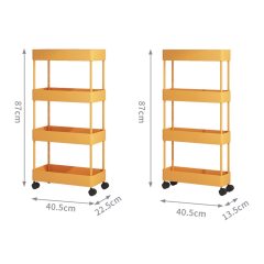 改Kitchen Storage Kitchen Rack Floor-to-Ceiling Multi-Layer Removable Gap Storage Rack Daily Household Space-Saving Storage Rack Closet Shelves Organizer(B-40.5x13.5x87cm)