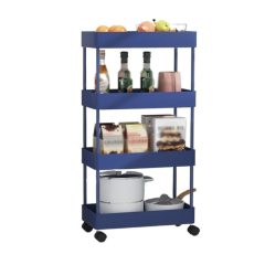 改Kitchen Storage Kitchen Rack Floor-to-Ceiling Multi-Layer Removable Gap Storage Rack Daily Household Space-Saving Storage Rack Closet Shelves Organizer(B-40.5x13.5x87cm)