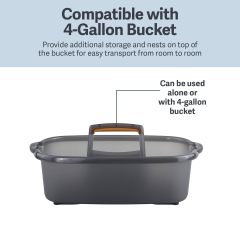 Casabella Plastic Multipurpose Cleaning Storage Caddy with Handle, 1.85 Gallon, Gray and Orange