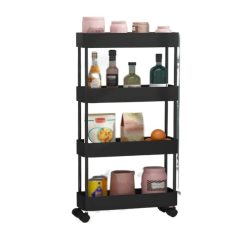 Kitchen Storage Kitchen Rack Floor-to-Ceiling Multi-Layer Removable Gap Storage Rack Daily Household Space-Saving Storage Rack Closet Shelves