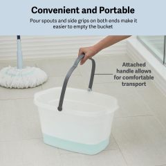 Casabella Plastic Multipurpose Cleaning Storage Caddy with Handle, 1.85 Gallon, Gray and Orange