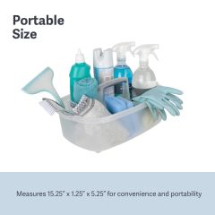 Casabella Plastic Multipurpose Cleaning Storage Caddy with Handle, 1.85 Gallon, Gray and Orange