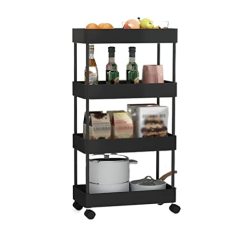 Kitchen Storage Kitchen Rack Floor-to-Ceiling Multi-Layer Removable Gap Storage Rack Daily Household Space-Saving Storage Rack Closet Shelves