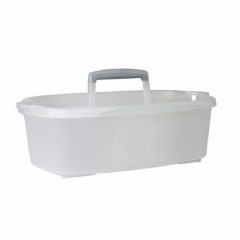 Casabella Plastic Multipurpose Cleaning Storage Caddy with Handle, 1.85 Gallon, Gray and Orange