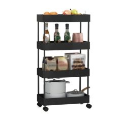 改Kitchen Storage Kitchen Rack Floor-to-Ceiling Multi-Layer Removable Gap Storage Rack Daily Household Space-Saving Storage Rack Closet Shelves Organizer(B-40.5x13.5x87cm)