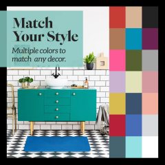 改Genteele Bath Mats, Non Slip - Grey 17" x 24" Memory Foam Bathroom Rugs - Quick Dry