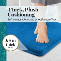 改Genteele Bath Mats, Non Slip - Grey 17" x 24" Memory Foam Bathroom Rugs - Quick Dry