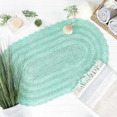 Crochet Collection Reversible Bath Mat, Round