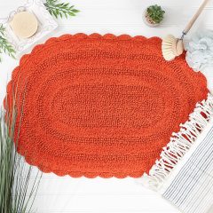 Crochet Collection Reversible Bath Mat, Round