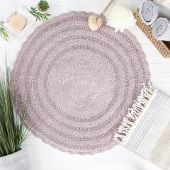 Crochet Collection Reversible Bath Mat, Round