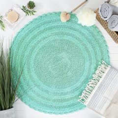 Crochet Collection Reversible Bath Mat, Round