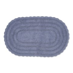 改DII Crochet Collection Reversible Bath Mat, Round, 27.5" Diameter, White