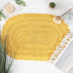 Crochet Collection Reversible Bath Mat, Round