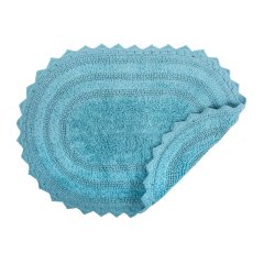 改DII Crochet Collection Reversible Bath Mat, Round, 27.5" Diameter, White