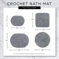 Crochet Collection Reversible Bath Mat, Round