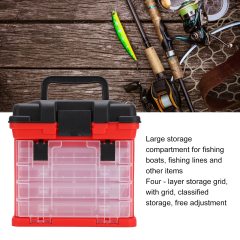 改Fishing Box 4 Layer Tackle Storage Container with Handle Multifunctional Portable 4 Layer for Containing Tools