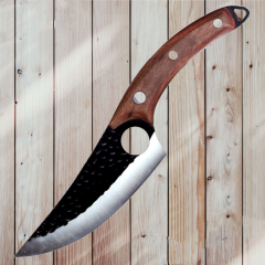 Butcher butcher for meat and bone with small scimitar