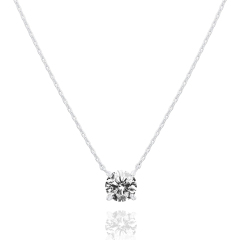 "1pc Gold Plated Crystal Solitaire 1.5 Carat (7.3mm) Cubic Zirconia Dainty Choker Necklace Gold Necklaces for Women, Prefect gift for Birthday/ Christmas/ New Year's Eve/ Anniversary/ Mother's day "