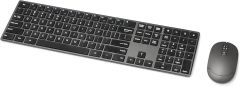 Amazon Basics Ultra Premium Wireless Keyboard and Mouse Combo, Rechargeable, Full-Size with Number Pad, Sleek Design, Plug and Play, Quiet Typing, 2.4GHz USB Receiver, Black