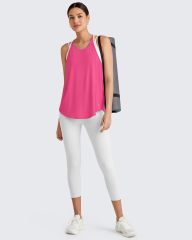 G4Free Running Tops for Women Spaghetti Workout Tank Fast Dry Athletic Racerback Gym Yoga Tanks Lightweight Summer Activewear (Hot Pink,XL,)