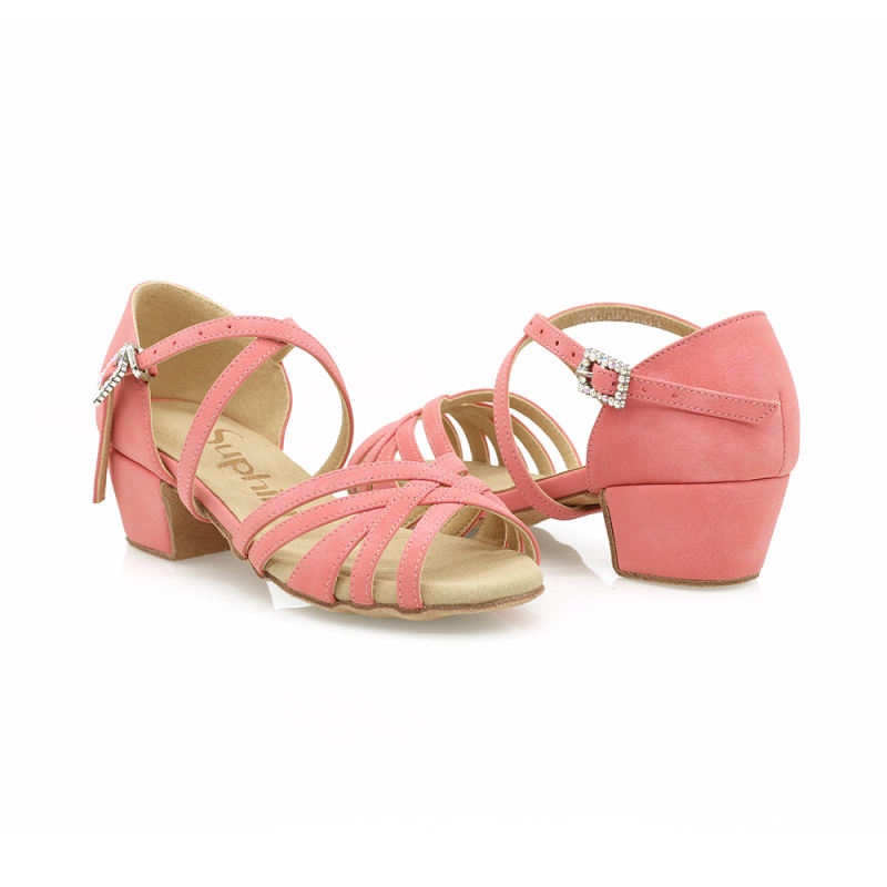 【True Color】Kids Series Nude Pink Cuban Heel Dance Shoes