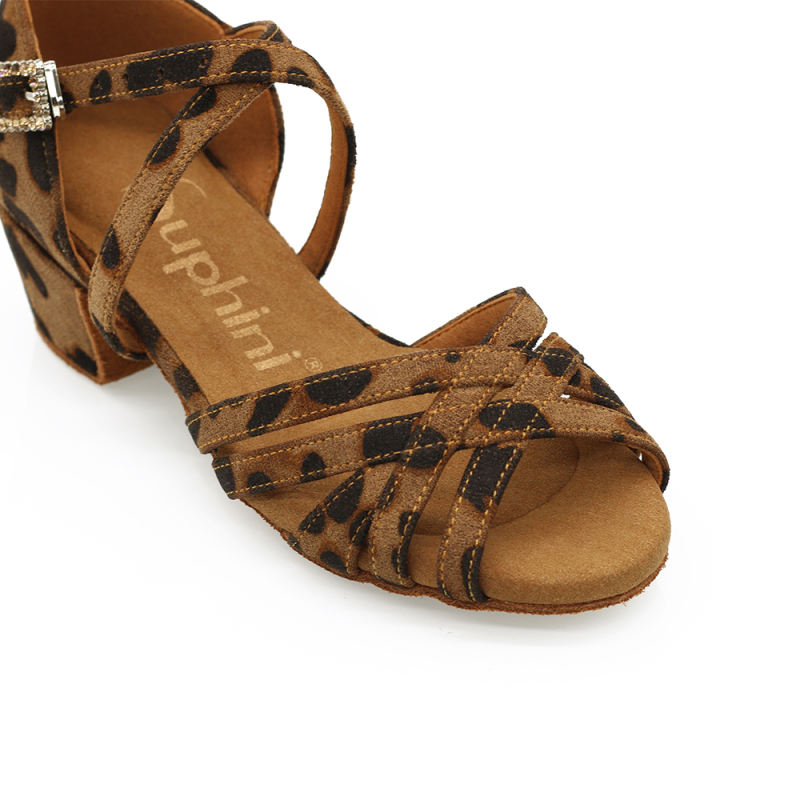 【Leopard Collection】Kids Series Cuban Heel Dance Shoes