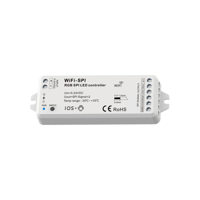 WiFi-SPI 5V 12V 24V RF Remote control 5 years warranty RGB/RGBW controller SPI Wifi LED Controller