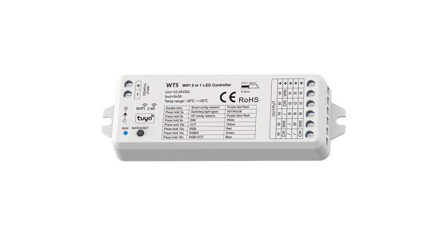 WT5 RF Remote control 5 years warranty Tuya WIFI 5 channel RGB/RGBW/CCT/Dimming 5 in 1 led controller