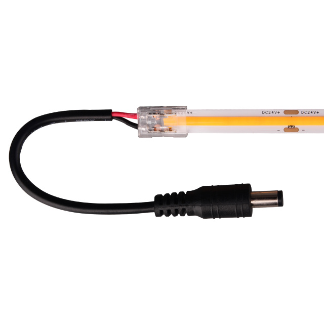 6/8/10mm width D2P-M black wire + male DC connector Transparent Connector