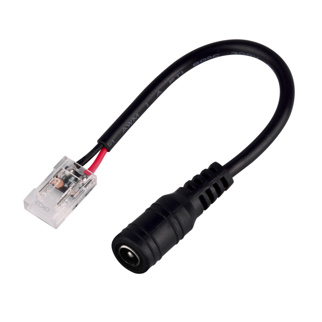 6/8/10mm width D2P-F black wire + Female DC connector Transparent Connector