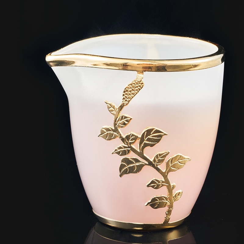 Gold inlaid jade glazed jade porcelain Kung Fu tea set large set home gift box