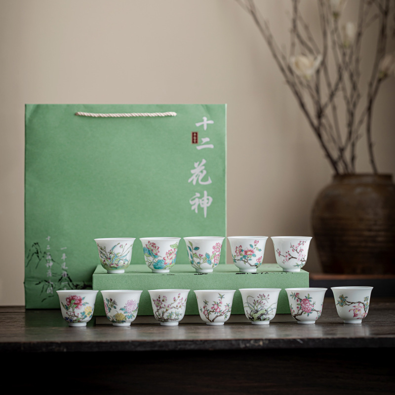 Twelve Gods of Flowers ceramic tea set