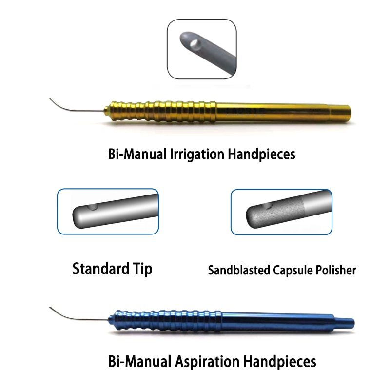 Bi-Manual Irrigation Handpieces Bi-Manual Aspiration Handpieces Capsule polisher bimanual irrigation aspiration opthalmology