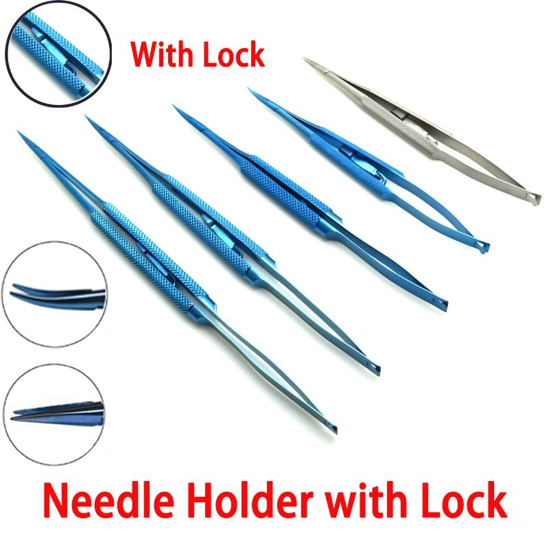 Needle Holders Ophthalmology Needle Holders Dental with lock Straight Curved Tip tweezer Clip Mosquito Forceps Oftalmologia